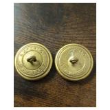 RC50 vintage police buttons brass set of two