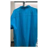 Authentic Mexican Guayabera Shirt with Decorative Mesh Panels size L