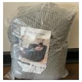 Gray Textured Recliner Sofa Cover