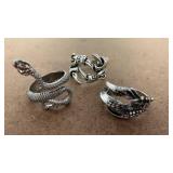 Alloy metal Ring Set of 3 adjustable size