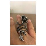 Alloy metal ring set of 2 Dragon Full Finger Ring and claw ring