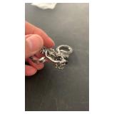 Alloy metal Dragon rings set of 2 adjustable size