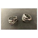 Allow metal claw rings set of 2 adjustable size