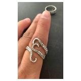 Alloy metal octopus rings set of 2 adjustable size