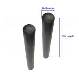 2pcs 1in Round Acetal Copolymer Rods - Standard Tolerance 12-Inch Length Opaque Black Acetal Copolymer Rods Meets ASTM D6778 Specifications Perfect for Non-Marring Fixtures (1\" x 12\", 2) DP60