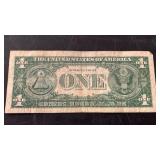 Silver Certificate One Dollar Bill series 1957 B blue seal serial number V21429183A