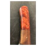 Handcrafted Damascus Steel Knife full tang with Custom Leather Sheath approx 8 inches