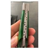 Handcrafted Damascus Steel folding Knife with sheath approx 6.5 inches when open