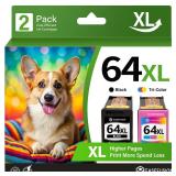 EaseFusion 64XL Black and Color Ink Cartridge Remanufactured Replacement for HP Ink 64 HP64 HP64XL Combo Pack Compatible with HP Envy Photo 7800 7855 7858 7100 7155 6200 6255 Tango X Series Printers D