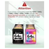EaseFusion 64XL Black and Color Ink Cartridge Remanufactured Replacement for HP Ink 64 HP64 HP64XL Combo Pack Compatible with HP Envy Photo 7800 7855 7858 7100 7155 6200 6255 Tango X Series Printers D