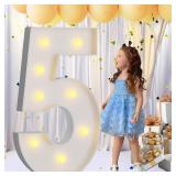 imprsv 3FT Light Up Mosaic Numbers for 15th & 50th Birthdays, Anniversary Party Decor, Pre-Cut Foam Board Kit