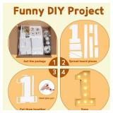 imprsv 3FT Light Up Mosaic Numbers for 15th & 50th Birthdays, Anniversary Party Decor, Pre-Cut Foam Board Kit