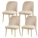 Gollense Velvet Curved Back Chair Covers for Dining Room Set of 4, Mid Century Modern Chair Slipcovers, Semi Circle Back Chair Seat Protector for Kitchen Living Room (Taupe) DP60