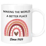 ERYUWOZA 36th Birthday Gifts Ideas, 36th Birthday Decorations for Her Him Women Men, 1989 Turning 36 Year Old Birthday Coffee Mug Cup, 11oz DP60