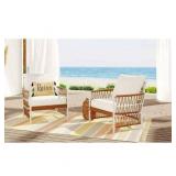 Retails for $379! Better Homes & Gardens Lilah 2-Pack Outdoor Wicker Lounge Chair, White