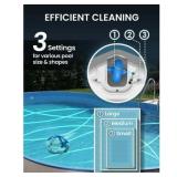 Retails for $299! KOKIDO 2025 Cordless Robotic Pool Bottom Cleaner, Strong Suction, Auto Parking, Large Filter Size, 2X Oversize Debris Inlet, Easy Cleaning, 75mins runtime, flat pools up to 700 sq.ft