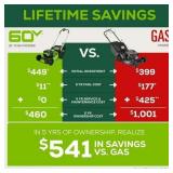 Retails for $500! Greenworks 60V 21" Cordless Brushless Lawn Mower with 5.0Ah Battery & Charger 2531602