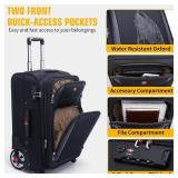 Retails for $180! Laduga Softside Expandable Luggage with Large Steel Wheels Checked-Luggage Suicase (Black, 29-Inch)