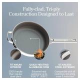 Retails for $179! Our Place Titanium Always Pan Pro - 10.6 (2.8 Qt) No-Coating Nonstick Skillet | Tri-Ply Titanium & Stainless Steel | Safe for Oven, Induction & All Cooktops up to 1000 F | Includes S