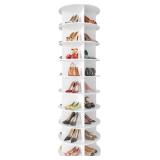 Retails for $200! SpaceAid 9 Tier Rotating Shoe Rack Tower, Spinning Shoe Display Lazy Susan, Revolving 360 Shoe Rack Storage Round Carousel, Vertical Handbag Rotate Shoes Closet Organization (9-Tier 