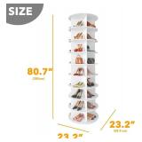Retails for $200! SpaceAid 9 Tier Rotating Shoe Rack Tower, Spinning Shoe Display Lazy Susan, Revolving 360 Shoe Rack Storage Round Carousel, Vertical Handbag Rotate Shoes Closet Organization (9-Tier 