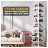 Retails for $200! SpaceAid 9 Tier Rotating Shoe Rack Tower, Spinning Shoe Display Lazy Susan, Revolving 360 Shoe Rack Storage Round Carousel, Vertical Handbag Rotate Shoes Closet Organization (9-Tier 