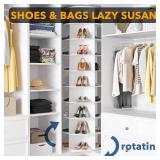 Retails for $200! SpaceAid 9 Tier Rotating Shoe Rack Tower, Spinning Shoe Display Lazy Susan, Revolving 360 Shoe Rack Storage Round Carousel, Vertical Handbag Rotate Shoes Closet Organization (9-Tier 