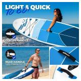 Retails for $160! Quashley Inflatable Stand Up Paddle Board,10-11ft Inflatable Paddleboards 32/34 Inch Wide,All Around SUP for Beginners with Lightweight Paddle,Hand Pump,Backpack,Leash,Durable & Port