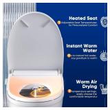 Retails for $300! FVZ Smart Electric Bidet Toilet Seat with Warm Water & Dryer (Oval)