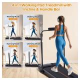 Retails for $230! Walking Pad Treadmill with Incline and Handle Bar273