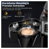 Retails for $200! Drip Coffee Maker with Built-in Grinder, 10-Cup Coffee Machine with 24-Hour Delay Timer, Touch Screen, Self-Cleaning, Reusable Filter, 1.5L Removable Water Tank, Warming Plate, Silve