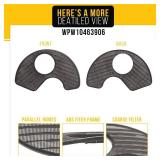 PartsBroz WPW10463906 Dishwasher Filter Replacement Screen for Whirlpool Dishwasher Filter Parts, Amana, Kenmore, KitchenAid W10463906 Part Replacement AP6021820 PS11755148 WPW10195360 WDT720PADM2 - R