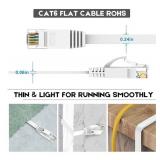 Cat 6 Ethernet Cable 0.5ft 6 Pack High Speed Flat Network Cable with Rj45 Connectors, Short Internet Cable for Patch Panel, Switch - White