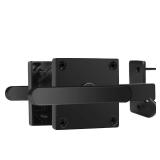 Bdmetals Gate Latch Heavy Duty for Wooden Fence, Left Inswing Aluminum Double Side Swinging Door Latch Gate Hardware (Black Finish) - Retail: $30