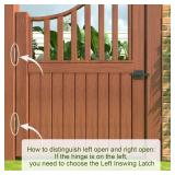 Bdmetals Gate Latch Heavy Duty for Wooden Fence, Left Inswing Aluminum Double Side Swinging Door Latch Gate Hardware (Black Finish) - Retail: $30