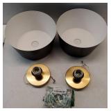 Bwxcie Modern Semi Flush Mount Ceiling Light 2 Pack, Metal Ceiling Light Fixture,E26 Ceramic Lamp Head, Black and Gold Ceiling Lamp for Hallway Kitchen Entryway Bedroom Laundry Room (10Inch) - Retail: