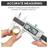 Digital Caliper Measuring Tool, 6 Inch Caliper Tool with Large LCD Screen, Easy Switch from Inch Millimeter Fraction, Stainless Steel Vernier Caliper Digital Micrometer for DIY/Household - Retail: $22