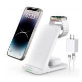 Wireless Charging Station, 3 in 1 Fast Wireless Charger Stand for Multiple Devices Apple Watch Ultra Series 11 10 9 8 7 6 SE 5 4 3 2, iPhone 17 16 15 14 13 12 11 Pro Max/Plus/Air/X/XS/XR/SE, Airpods