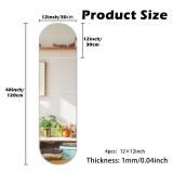 Mirrors Wall Full Length, 12x12in 4pcs Kids Acrylic Mirror Stickers, Full Body Length Mirrors for Walls, Wall-Mounted Stick On Frameless for Mirror, Mirror Stickers for Makeup Workout Gym Hallway Dorm