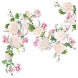 Peony Flower Garland, Rose Flower Swag, 6