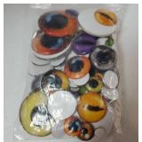 70 Pcs 40/25/16/8 mm Large Assorted Dragon Glass Eyes Halloween Mixed Printed Cabochon Animal Eyes 4 Sizes Cabochons for Doll Props Craft DIY Jewelry Making Toys Supplies(Novel Style) - Retail: $17