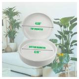 Plant Saucer Pot Tray Planter Saucers 4 Pack 4 in,5 6 7 8 9 10 11 12 13 Inch for Indoors Outdoor, Durable Sturdy Ceramic Flower Drainage drip Water Tray for Glazed Pots Base (4 Inch-White) - Retail: $