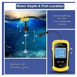 LUCKY Kayak Portable Fish Depth Finder Water Handheld Fish Finder Sonar Castable Kayak Boat Fishfinder Transducer Fishing LCD Display FFC1108 - Retail: $43