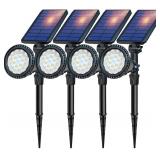 DBF Solar Outdoor Lights, 600LM Solar Spot Lights Outdoor Waterproof, 2-in-1 Adjustable Landscape Spotlights LED Flag Pole Light for Garden Yard Driveway Garage Pool Patio(Cool White, 4 Pack) - Retail