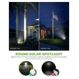DBF Solar Outdoor Lights, 600LM Solar Spot Lights Outdoor Waterproof, 2-in-1 Adjustable Landscape Spotlights LED Flag Pole Light for Garden Yard Driveway Garage Pool Patio(Cool White, 4 Pack) - Retail