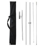 Feather Flag Pole Kit for Swooper Flag 8FT, Swooper Flag Pole Kit with Ground Spike for Feather Flags - Retail: $33