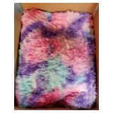 LOCHAS Luxury Fluffy Rainbow Area Rug for Girls Bedroom 8x10 Soft Fuzzy Kids Rugs for Bedroom Boys Playroom, Cute Colorful Tie Dye Princess Carpet for Nursery Living Room Home Decor