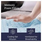 Weekender Gel Memory Foam Pillow - Queen Size - 1-Pack - Medium Plush Feel - Neck and Shoulder Support - Side, Stomach, and Back Sleepers - Home, Hotel, & Hospital Essentials - CertiPur Certified - Re