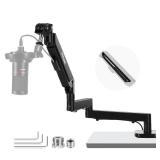 Low Profile Mic Arm Desk Mount, 360Â° Swivel Boom Arm with Pneumatic Damping Adjustable, Cable Management, Compatible with Shure MV7 SM7B Blue Yeti Gaming Streaming Podcast Microphone, MS002 - Retai