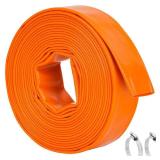 LINEX Pool Backwash Hose 1.5" x 25 FT Heavy Duty Pool Drain PVC Flat Hose for Sump Pump Discharge, Inground Draining Pool Filter, Layflat, Burst Resistant with Clamp (Orange)